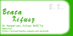 beata kifusz business card